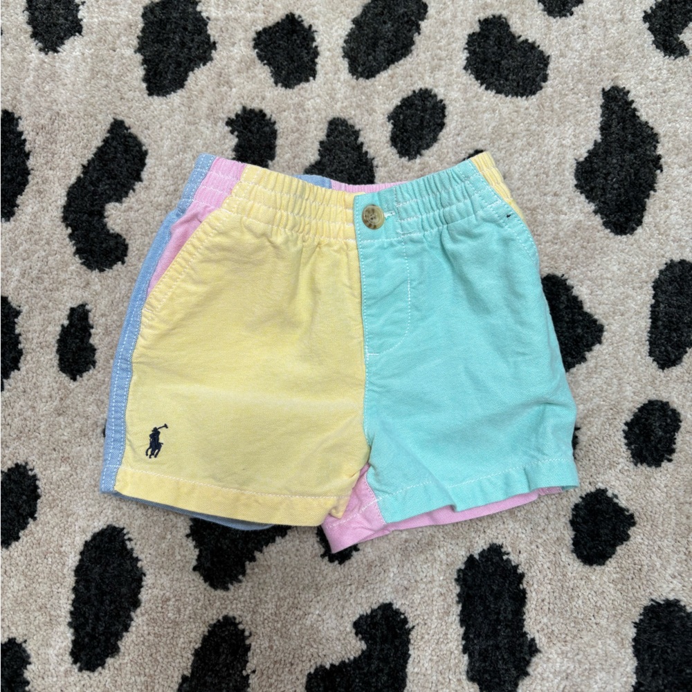 Ralph Lauren Blue Label Kids Colorblock Shorts - Yellow, Pink, Blue